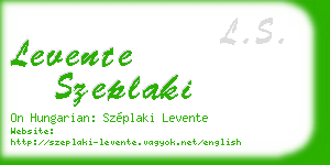 levente szeplaki business card